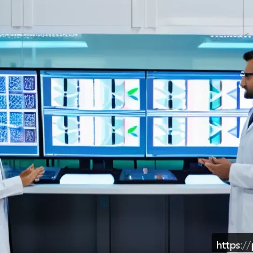 Home 17 차세대 염기서열 분석 NGS - A modern Brazilian medical laboratory specializing in advanced genomic sequencing: diverse team of s...