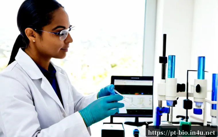 Home 17 유전자 편집 기술 - Photorealistic biotechnology laboratory in São Paulo, Brazil, diverse Brazilian scientist in a clean...
